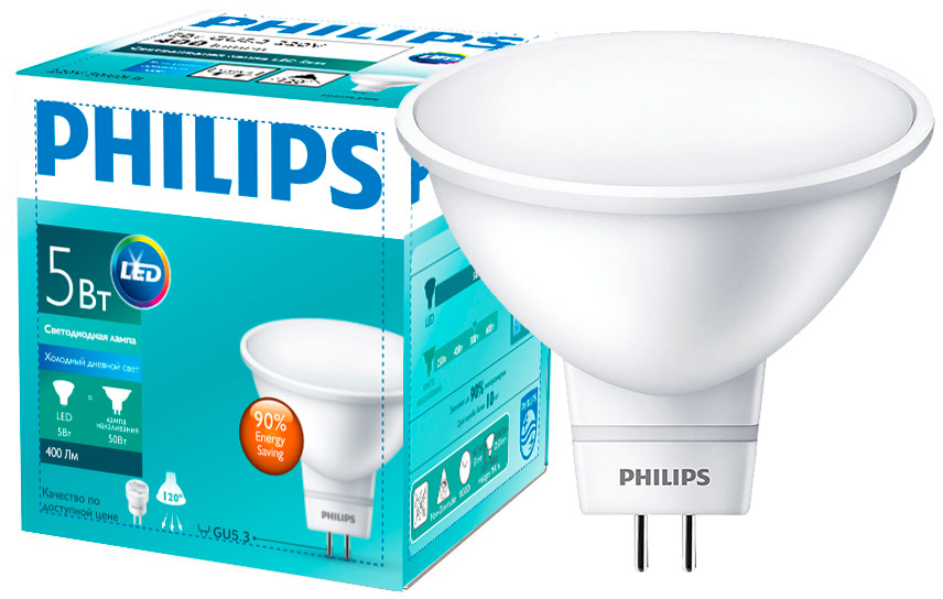 Лампа світлодіодна Philips (8718696793183) 5Вт, GU5.3, 6500K